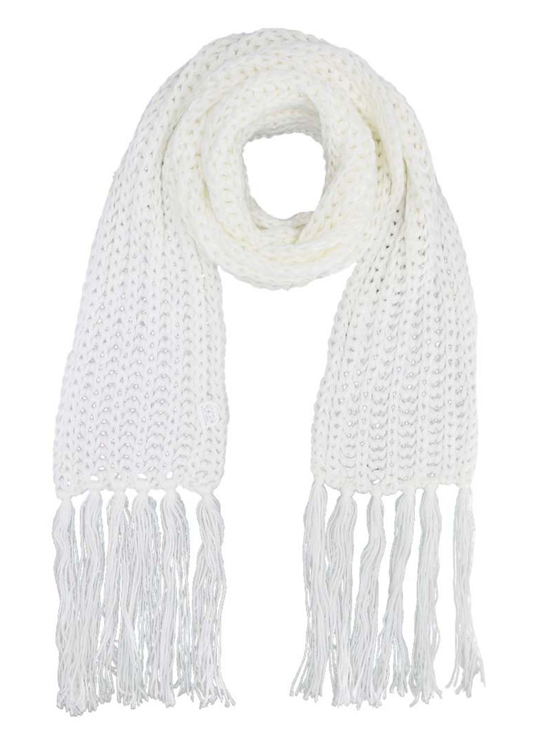 Thick Knit Long Winter Scarf With Fringe