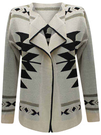 Tribal Print Cardigan Sweater