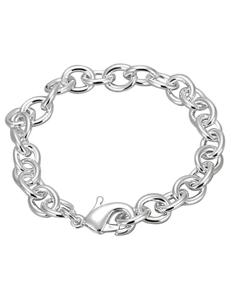 Classic Style Link Sterling Silver Plated Bracelet