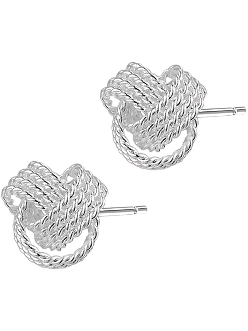 Mesh Knot Sterling Silver Plated Earrings