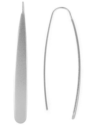 Silver Flat Bar Threader Earrings