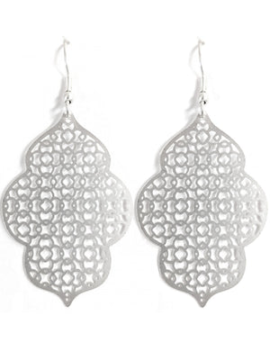 Matte Silver Lace Earrings