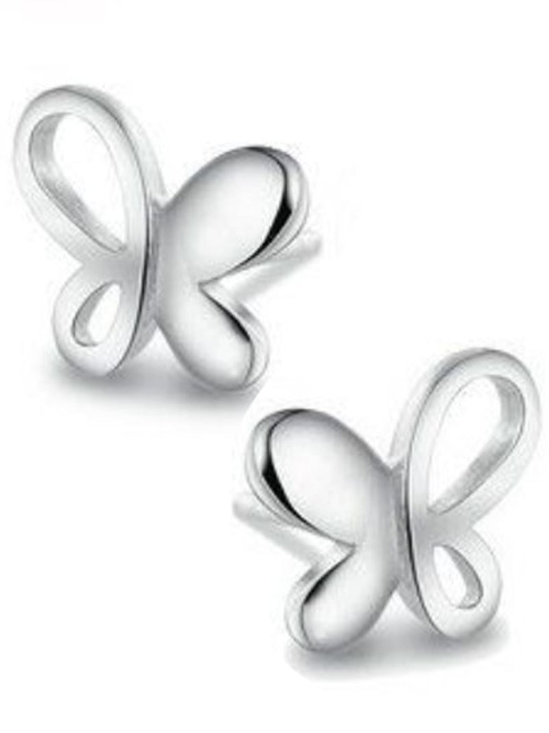 Small Butterfly Sterling Silver Plated Post Earrings