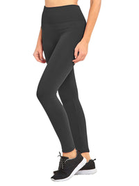 Charcoal Gray Wide Band Fleece Lined Womens Leggings