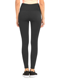 Charcoal Gray Wide Band Fleece Lined Womens Leggings