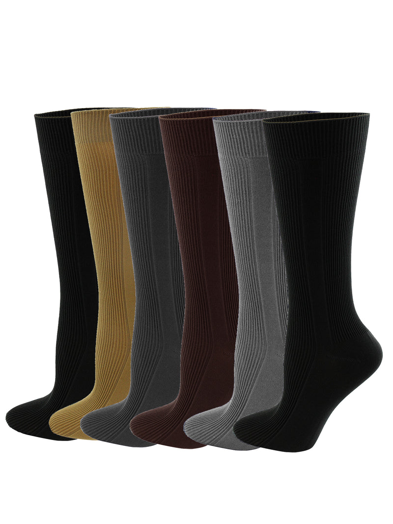 Mens 6 Pack Neutral Thin Dress Socks