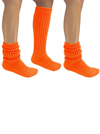 Orange All Cotton 3 Pack Heavy Super Slouch Socks
