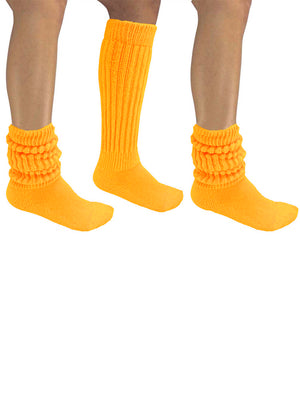 Yellow All Cotton 3 Pack Heavy Super Slouch Socks