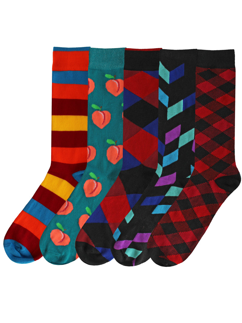 Mens Crazy 5-Pack Dress Socks