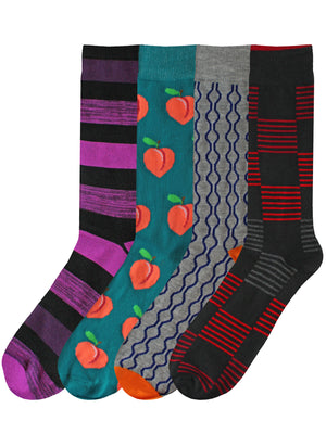 Wild Crazy Mens 4-Pack Dress Socks