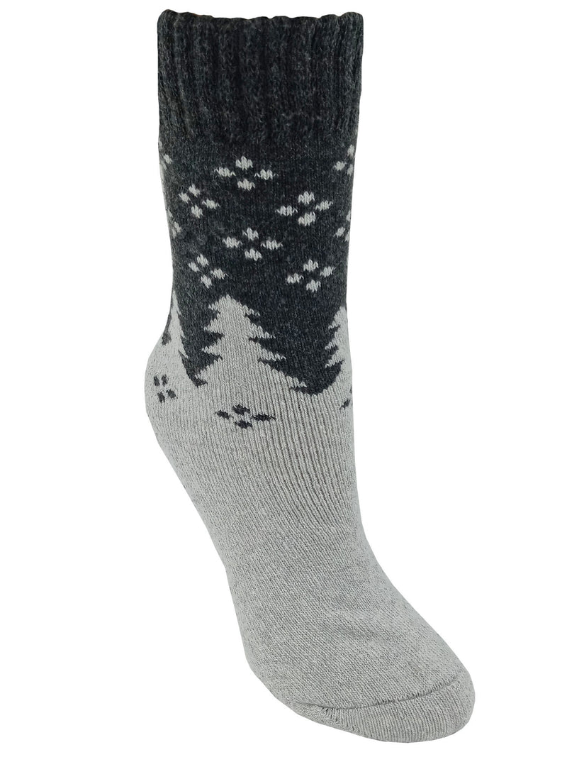 Womens 4-Pack Colorful Treeline Print Lambs Wool Winter Socks