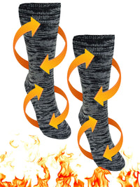 Mens 4-Pack Marled Knit Heavy Heated Thermal Winter Socks