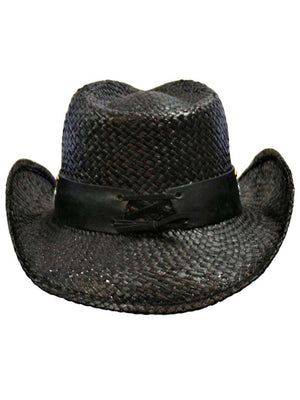Black Cowboy Hat With Longhorn Western Hatband