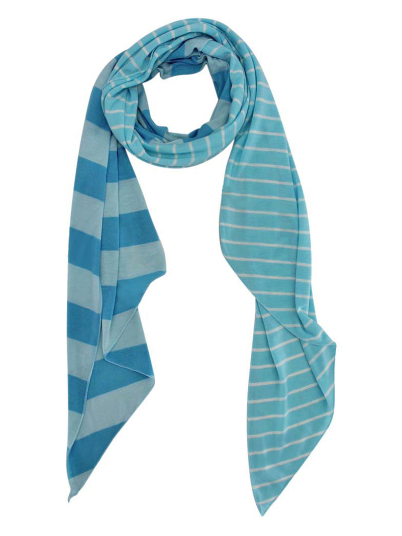 Stripe Asymmetrical Cut Neck Scarf