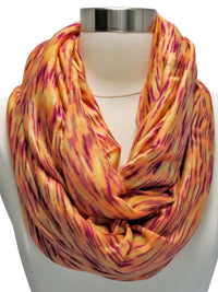 Orange Variegated Light Knit Circle Scarf