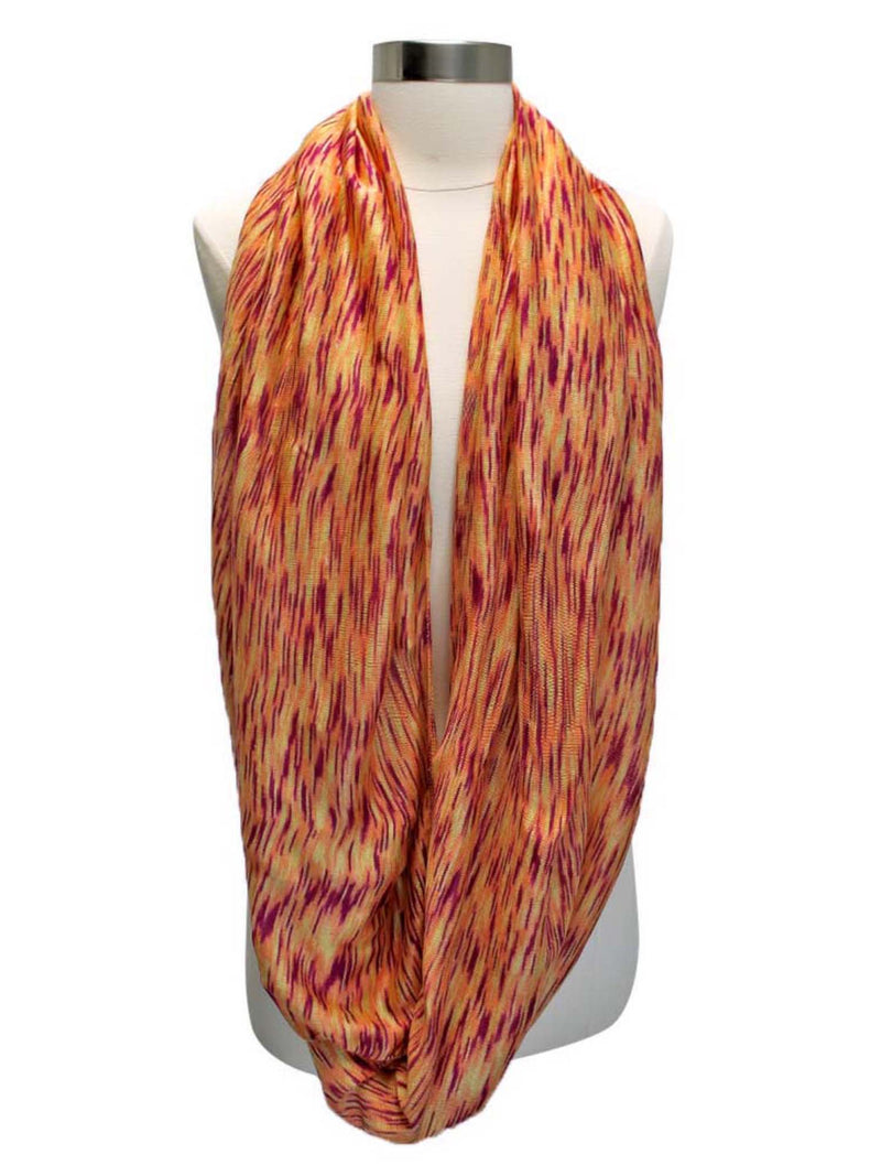 Orange Variegated Light Knit Circle Scarf