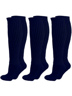 All Cotton 3 Pack Extra Heavy Slouch Socks