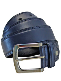 Men's Leather Belt With Silver Buckle