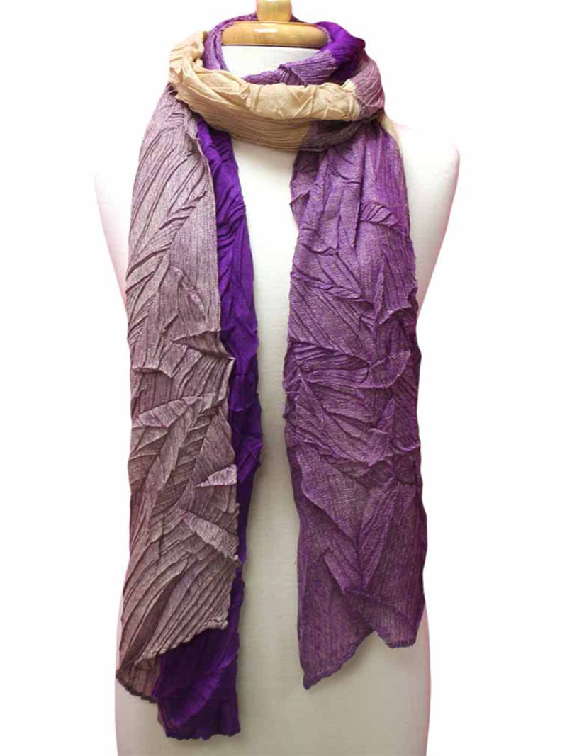 Two-Tone Asymmetrical Wrinkled Scarf