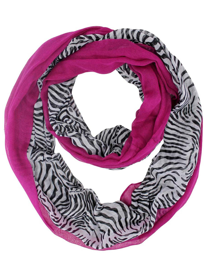 Two-Tone Zebra Infinity Scarf