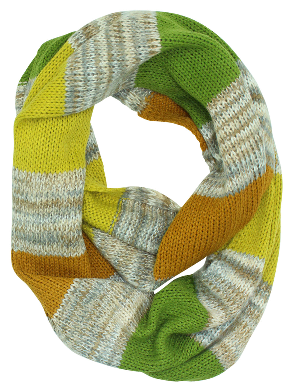 Multicolor Stripe Knit Winter Infinity Scarf