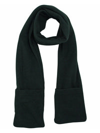 Black Heated Fleece Unisex Winter Scarf With Pockets
