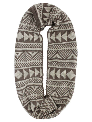 Nordic Print Winter Knit Unisex Infinity Scarf