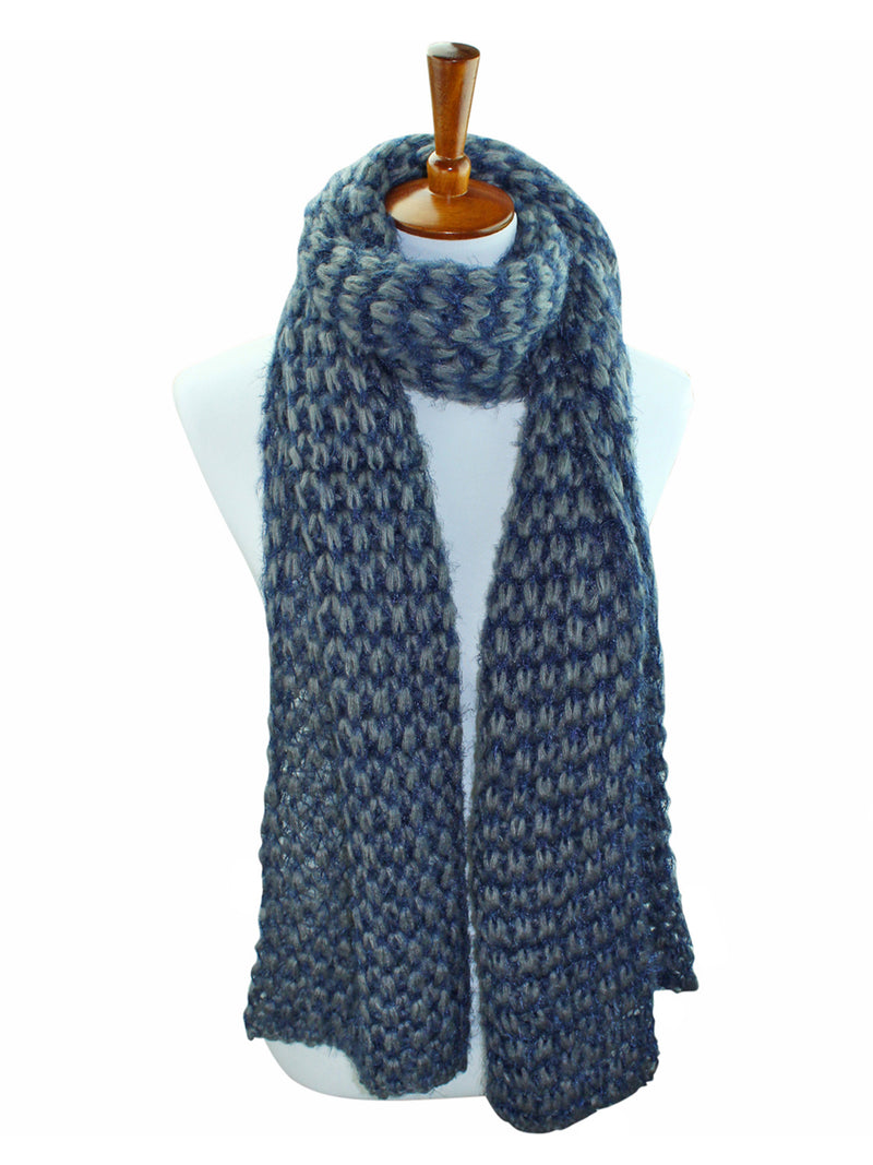 Two-Tone Eyelash Knit Oblong Unisex Soft Scarf