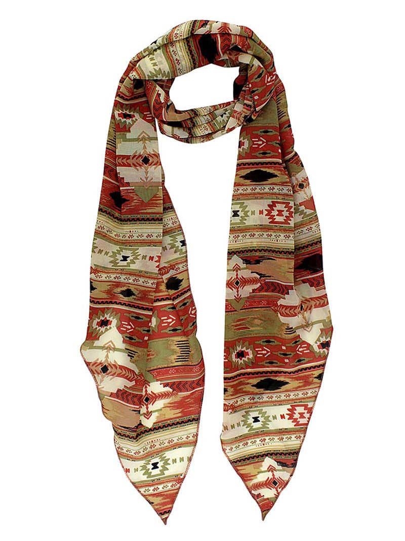 Aztec Pattern Skinny Head Scarf Belt