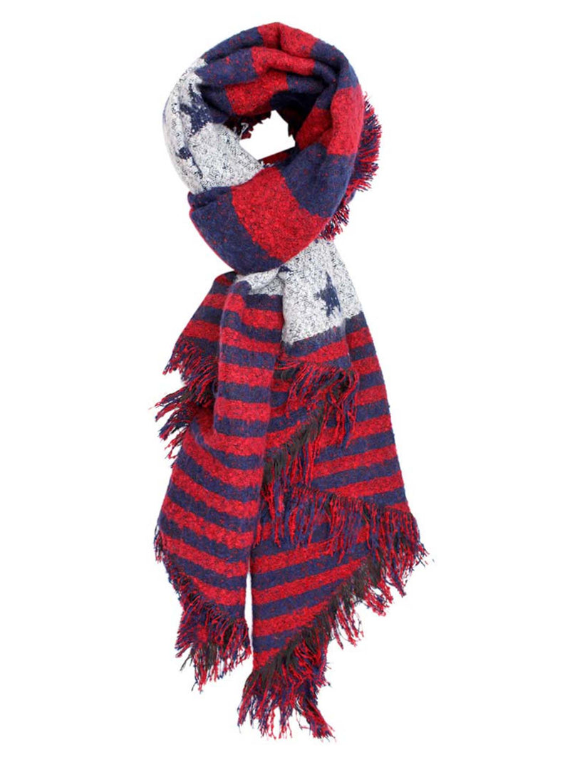 Draping Stars & Stripes Oblong Scarf Wrap