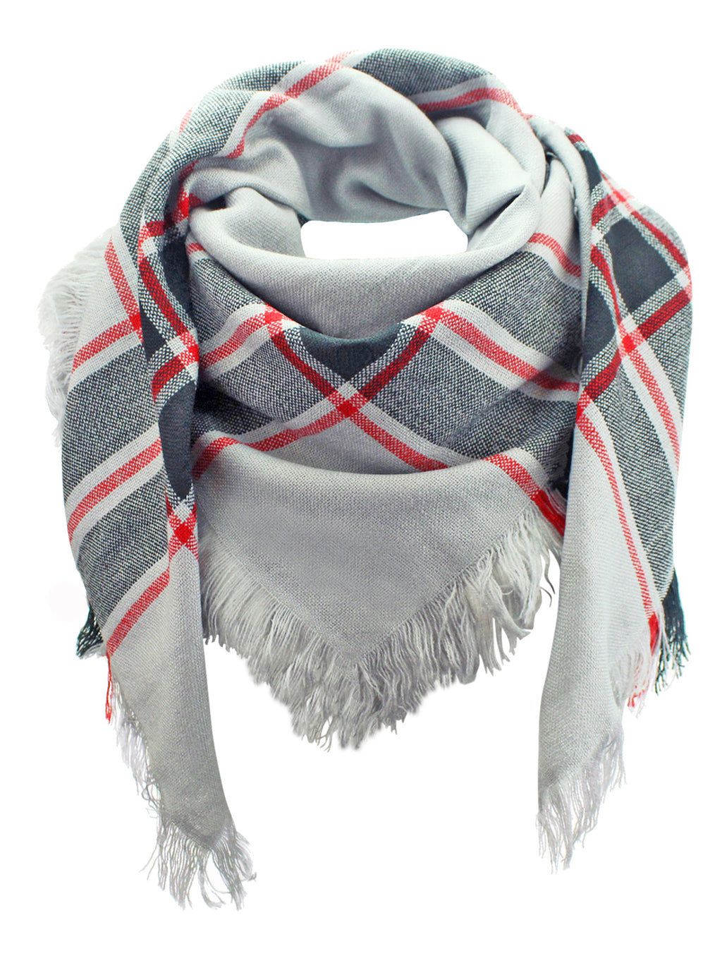 Gray Black & White Blanket Scarf Wrap 2 Pack