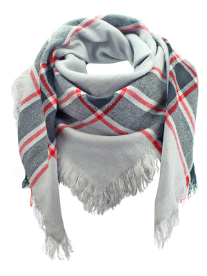 Gray Black & White Blanket Scarf Wrap 2 Pack