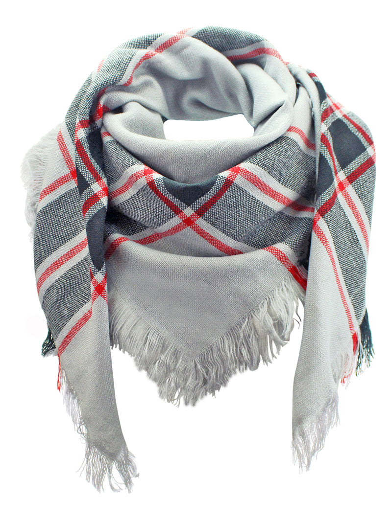 Gray Black & White Blanket Scarf Wrap 2 Pack