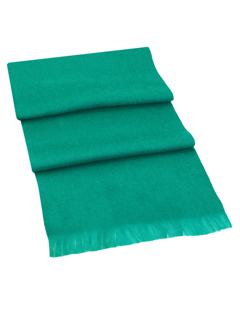 Green Wool Scarf With Fringe