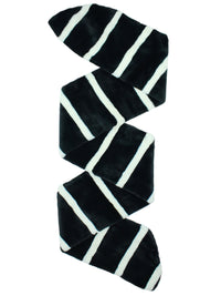 Black & White Striped Faux Fur Stole Scarf