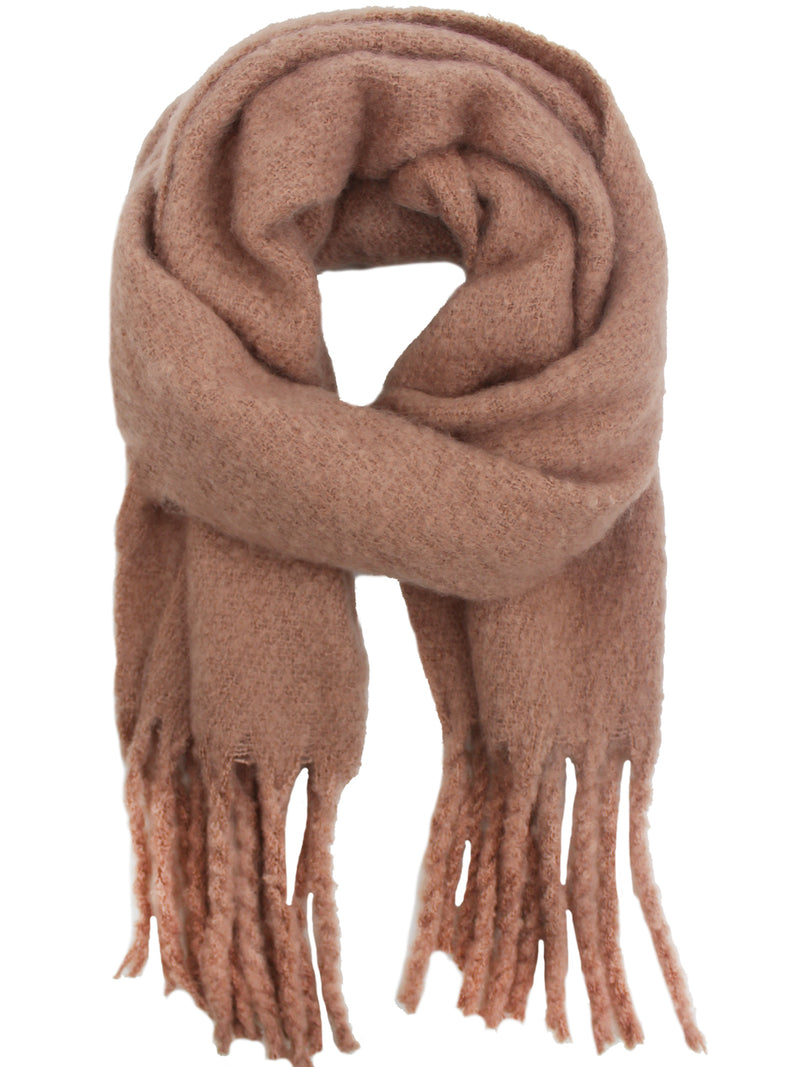 Pink Ultra Soft Long Fringed Scarf