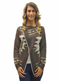 Tribal Print Cardigan Sweater