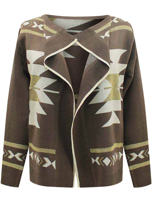 Tribal Print Cardigan Sweater