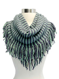 Radiant Knit Winter Infinity Scarf With Fringe