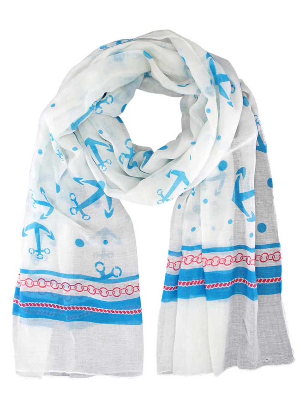 Nautical Print Lightweight Summer Scarf For Women