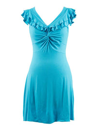 Ruffled Top V-Neck Sleeveless Casual Dress