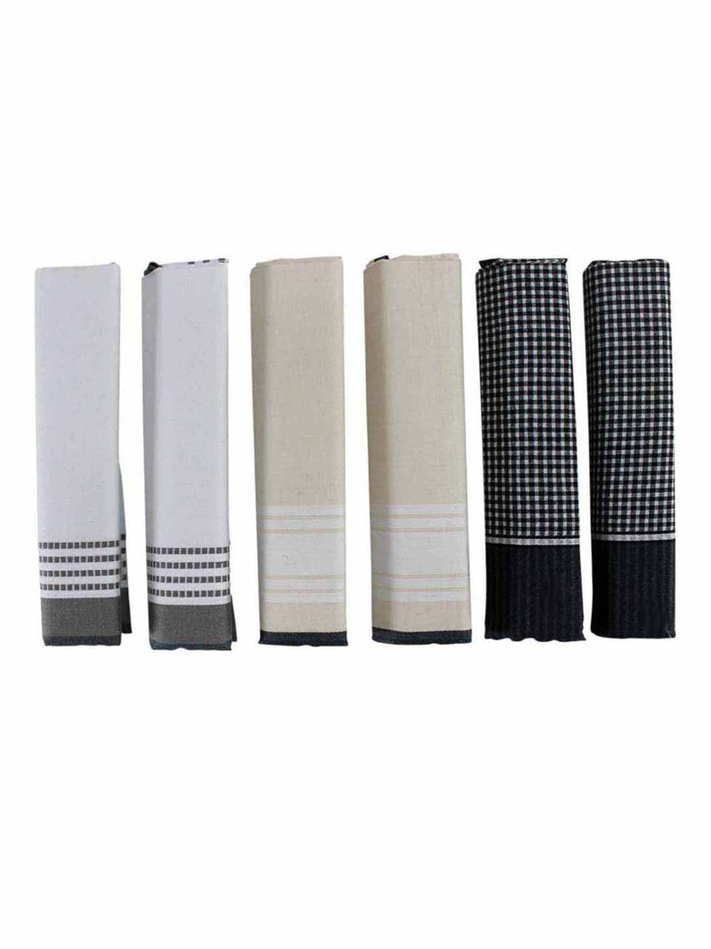 Men's Boxed 6 Piece Cotton Handkerchiefs Set