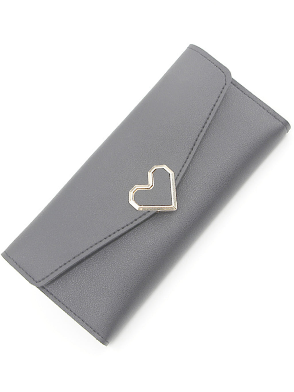 Long Organizer Wallet With Heart Closure