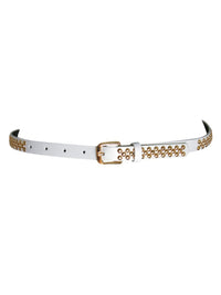 Skinny Gold Tone Round Studded Belt