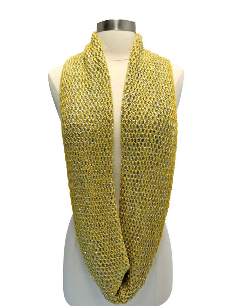 Two-Tone Double Sided Sequin Infinity Winter Scarf
