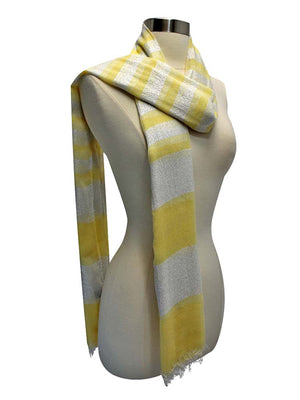 Silver Metallic Bold Stripe Scarf