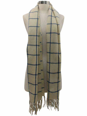 Checkered Cashmere Feel Unisex Winter Scarf