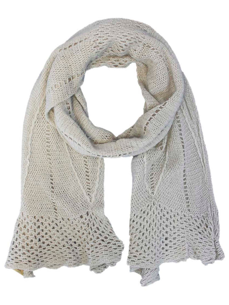 Delicate Crocheted Knit Winter Scarf