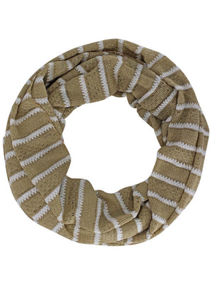 Striped Cotton Knit Lightweight Circle Infinity Scarf