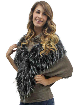 Faux Fur Exotic Long Shawl Wrap